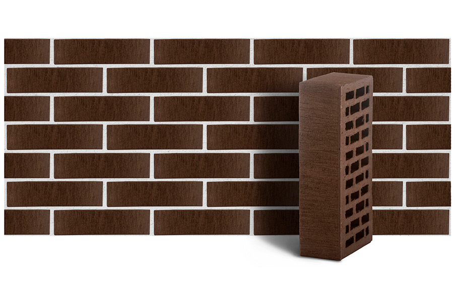 Кирпич ЛСР пустотелый темно-коричневый тростник М175 250*120*65 мм